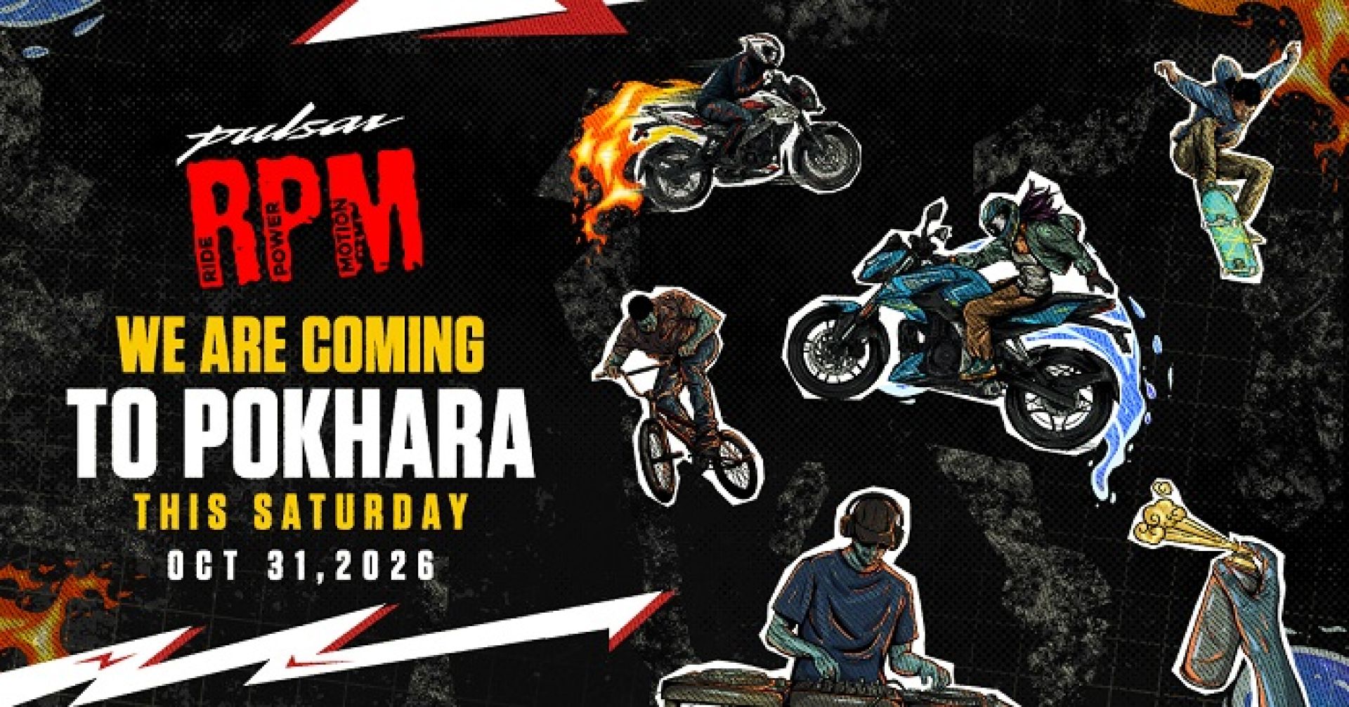 Pulsar RPM Heads to Pokhara with Motorcycle Stunts, Action Sports and Street Culture